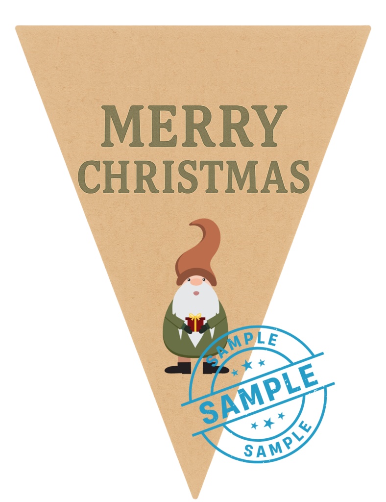 欧州風Christmas flag 手作りしませんか? (PNG/背景透過済)(PDF A4判印刷用) 42種類