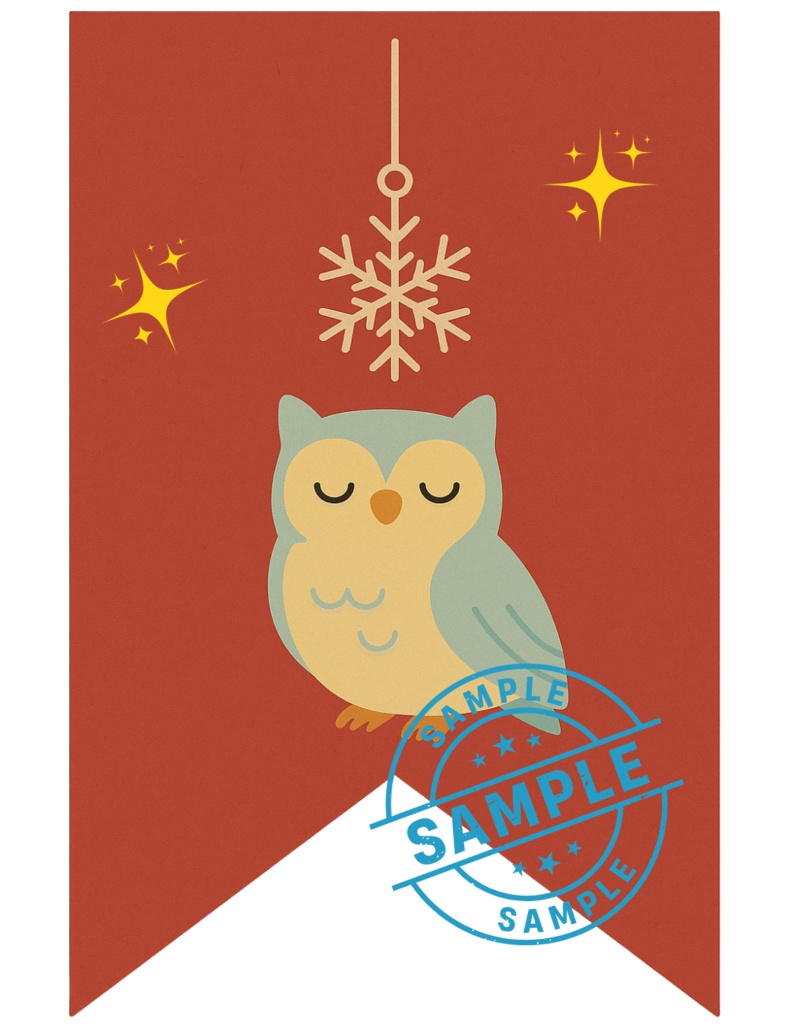 欧州風Christmas flag 手作りしませんか? (PNG/背景透過済)(PDF A4判印刷用) 42種類