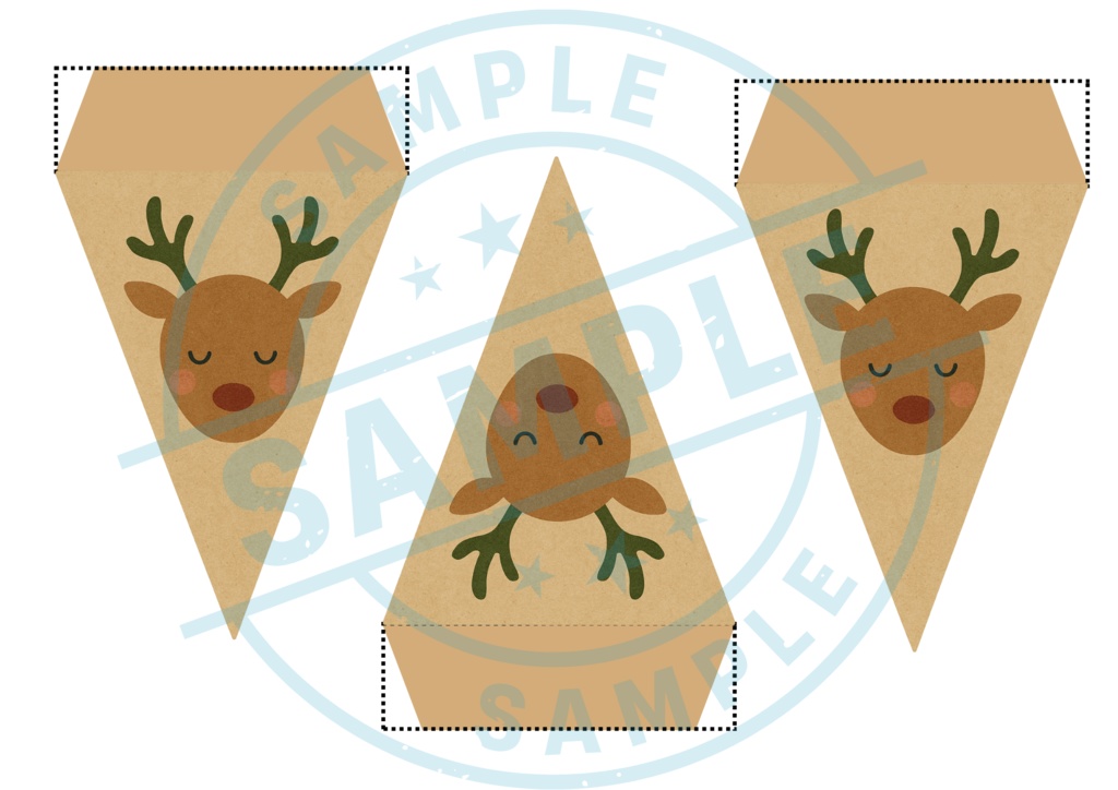 欧州風Christmas flag 手作りしませんか? (PNG/背景透過済)(PDF A4判印刷用) 42種類