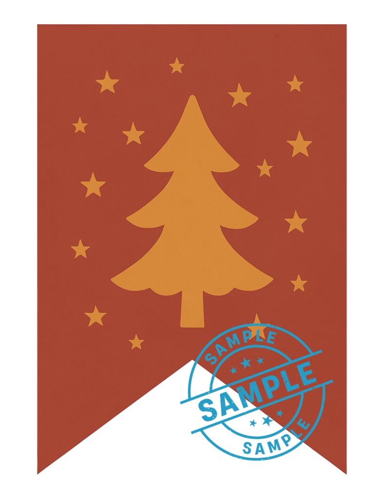 欧州風Christmas flag 手作りしませんか? (PNG/背景透過済)(PDF A4判印刷用) 42種類