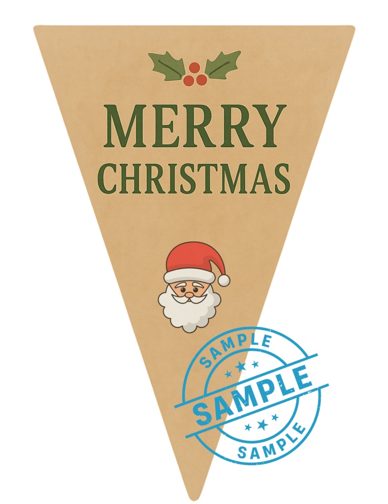 欧州風Christmas flag 手作りしませんか? (PNG/背景透過済)(PDF A4判印刷用) 42種類