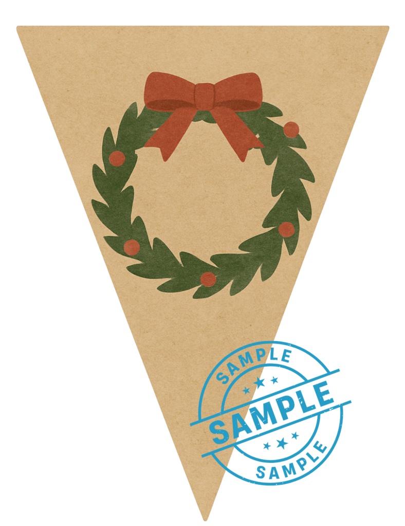 欧州風Christmas flag 手作りしませんか? (PNG/背景透過済)(PDF A4判印刷用) 42種類