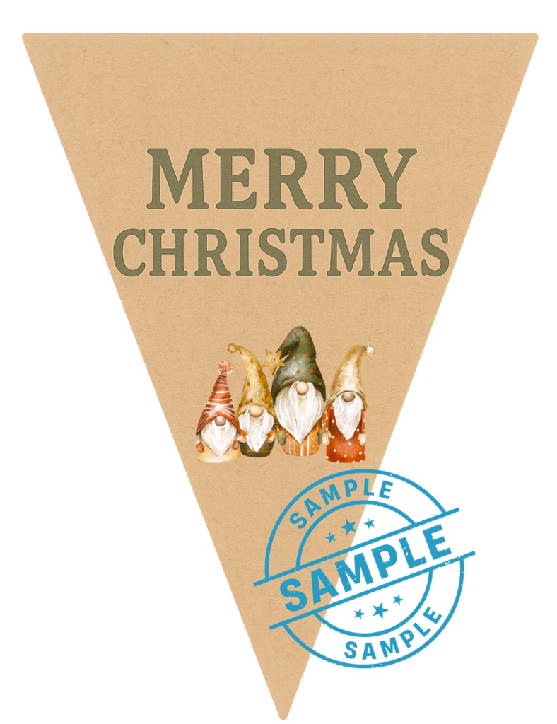 欧州風Christmas flag 手作りしませんか? (PNG/背景透過済)(PDF A4判印刷用) 42種類