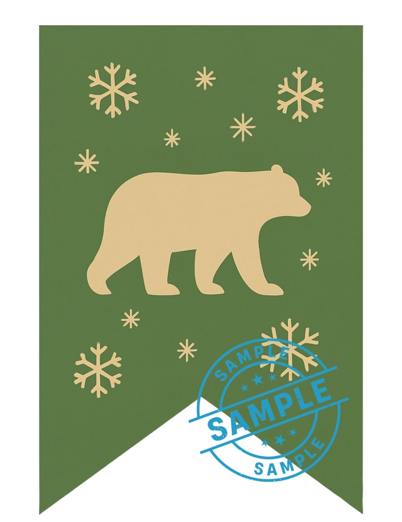 欧州風Christmas flag 手作りしませんか? (PNG/背景透過済)(PDF A4判印刷用) 42種類