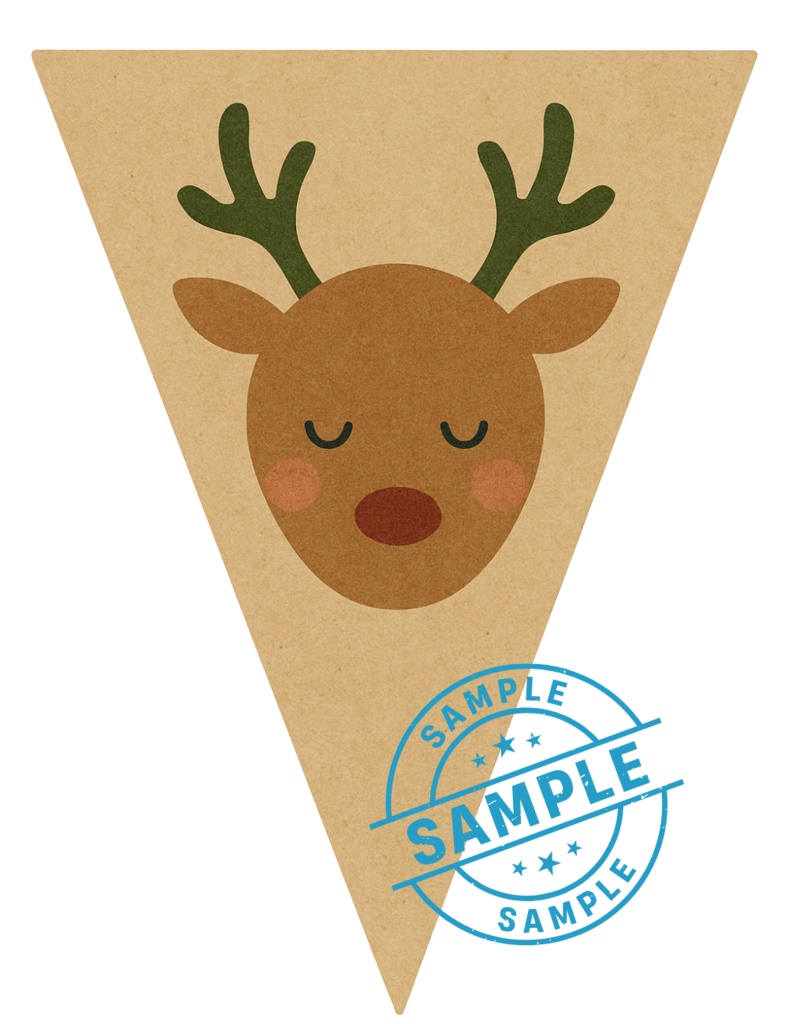 欧州風Christmas flag 手作りしませんか? (PNG/背景透過済)(PDF A4判印刷用) 42種類