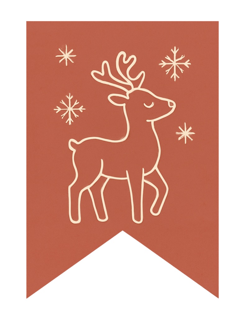 欧州風Christmas flag 手作りしませんか? (PNG/背景透過済)(PDF A4判印刷用) 42種類