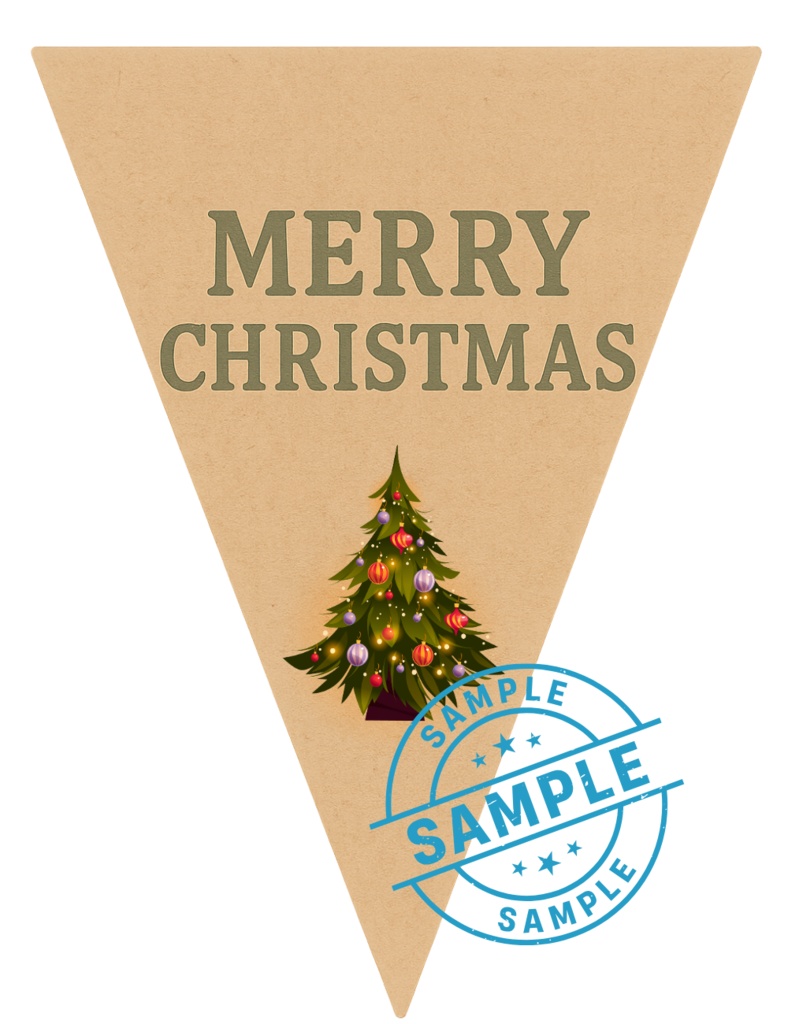 欧州風Christmas flag 手作りしませんか? (PNG/背景透過済)(PDF A4判印刷用) 42種類