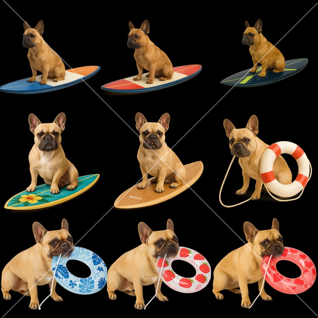 フレンチブルドック 45種類/背面透過済み/PDFデータ/PNGデータ