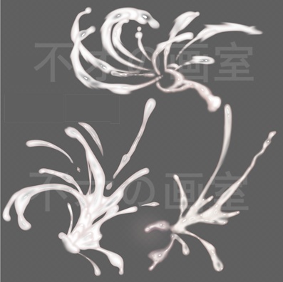 11月绘画素材05 喷溅喷乳射出