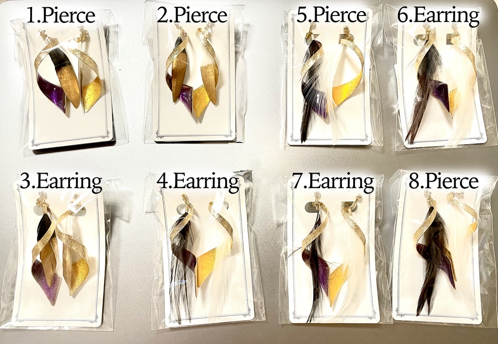 双頭イメージスパイラルピアス/イヤリング