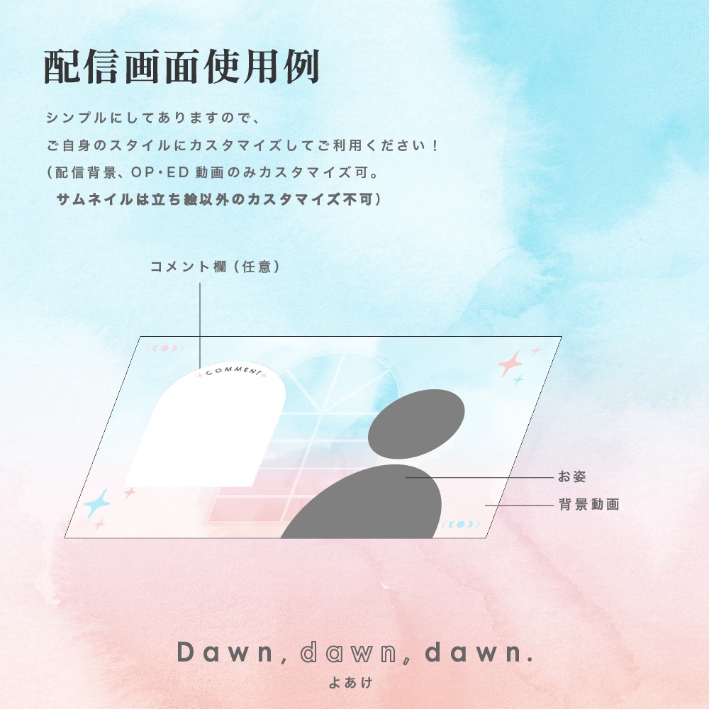 サムネイル、配信背景動画、OP・EP動画セット