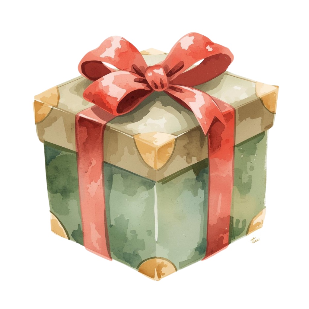 アンティークタッチの水彩クリスマス15PNGコレクション