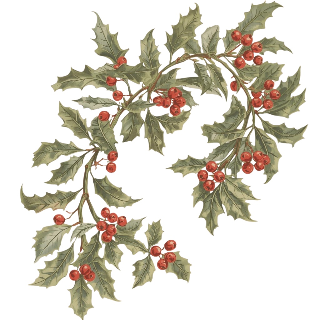 アンティークタッチの水彩クリスマス15PNGコレクション