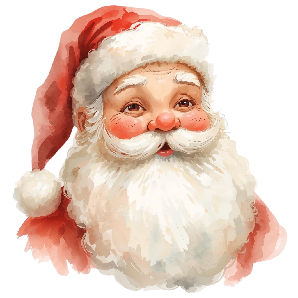 アンティークタッチの水彩クリスマス15PNGコレクション