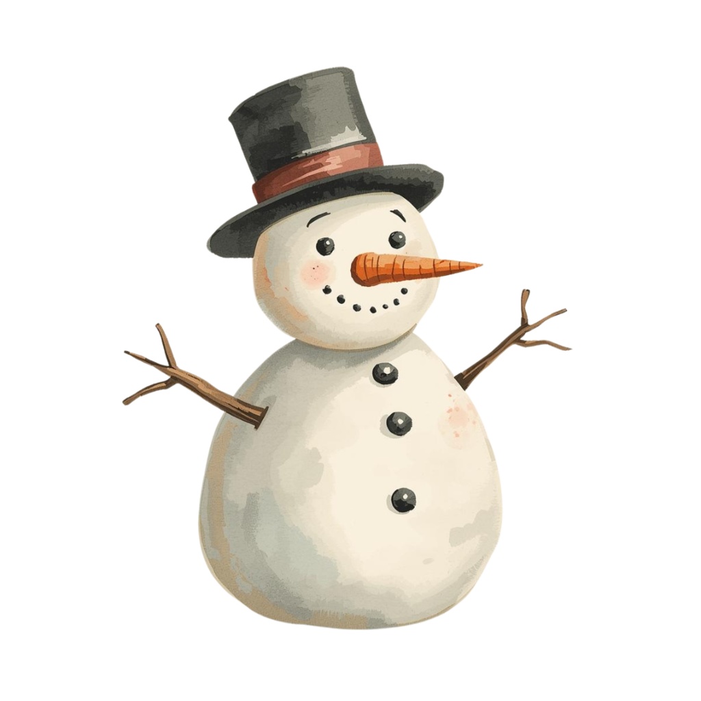 アンティークタッチの水彩クリスマス15PNGコレクション