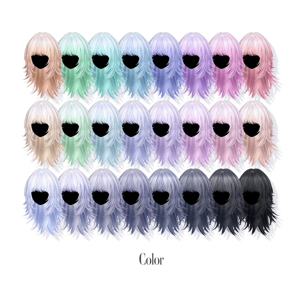 【22 avatars】Flare Wolf Hair【VRC hair】