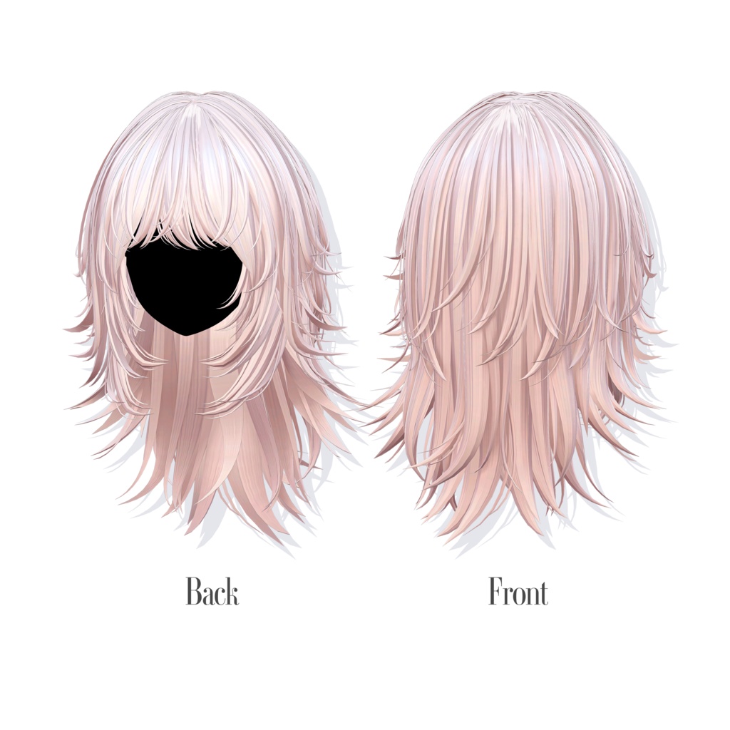 【22 avatars】Flare Wolf Hair【VRC hair】