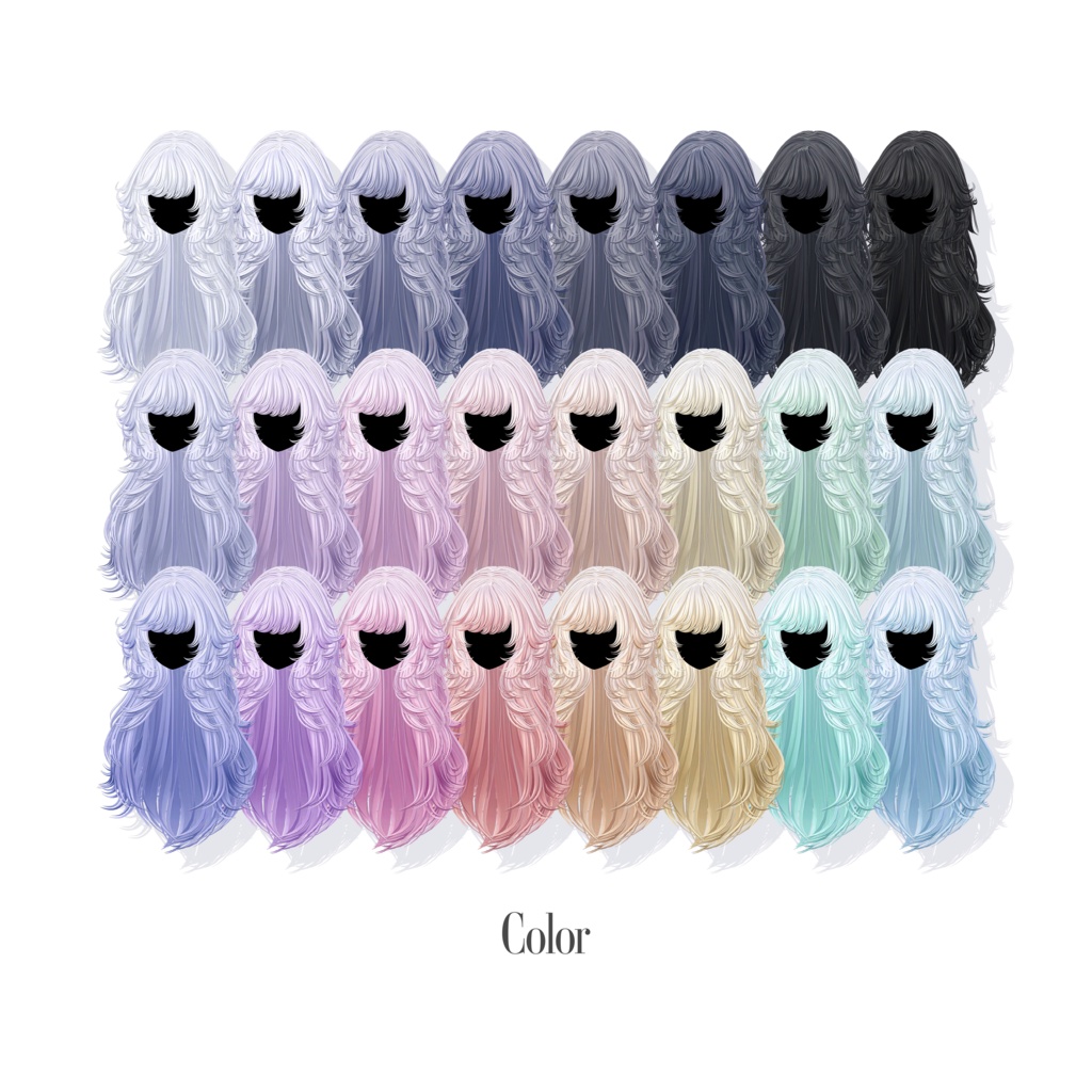【22 avatars】Mellow Wave Hair【VRC hair】