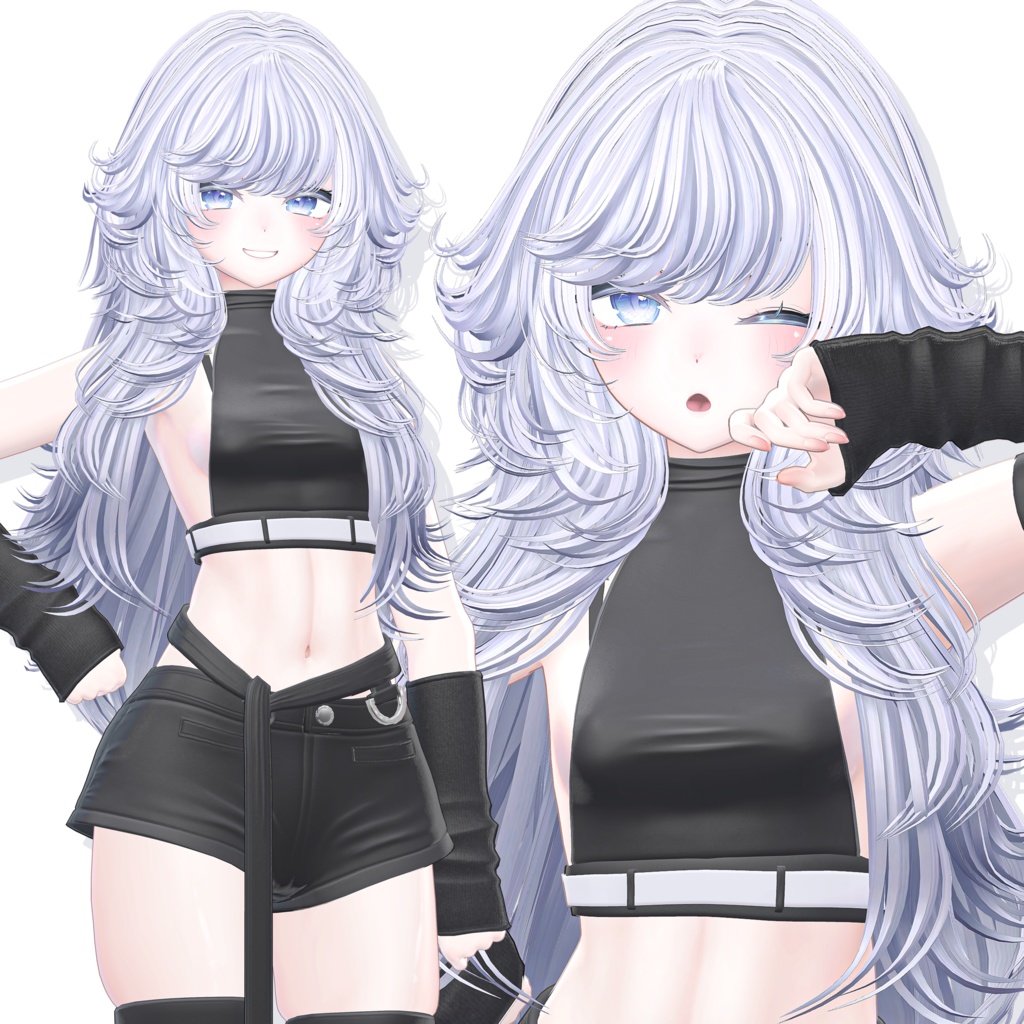 【22 avatars】Mellow Wave Hair【VRC hair】