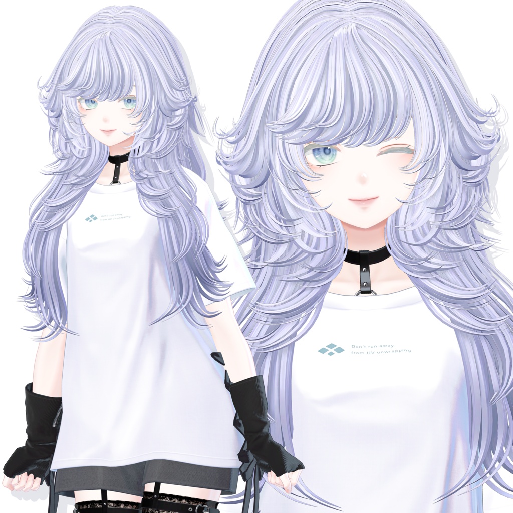 【22 avatars】Mellow Wave Hair【VRC hair】