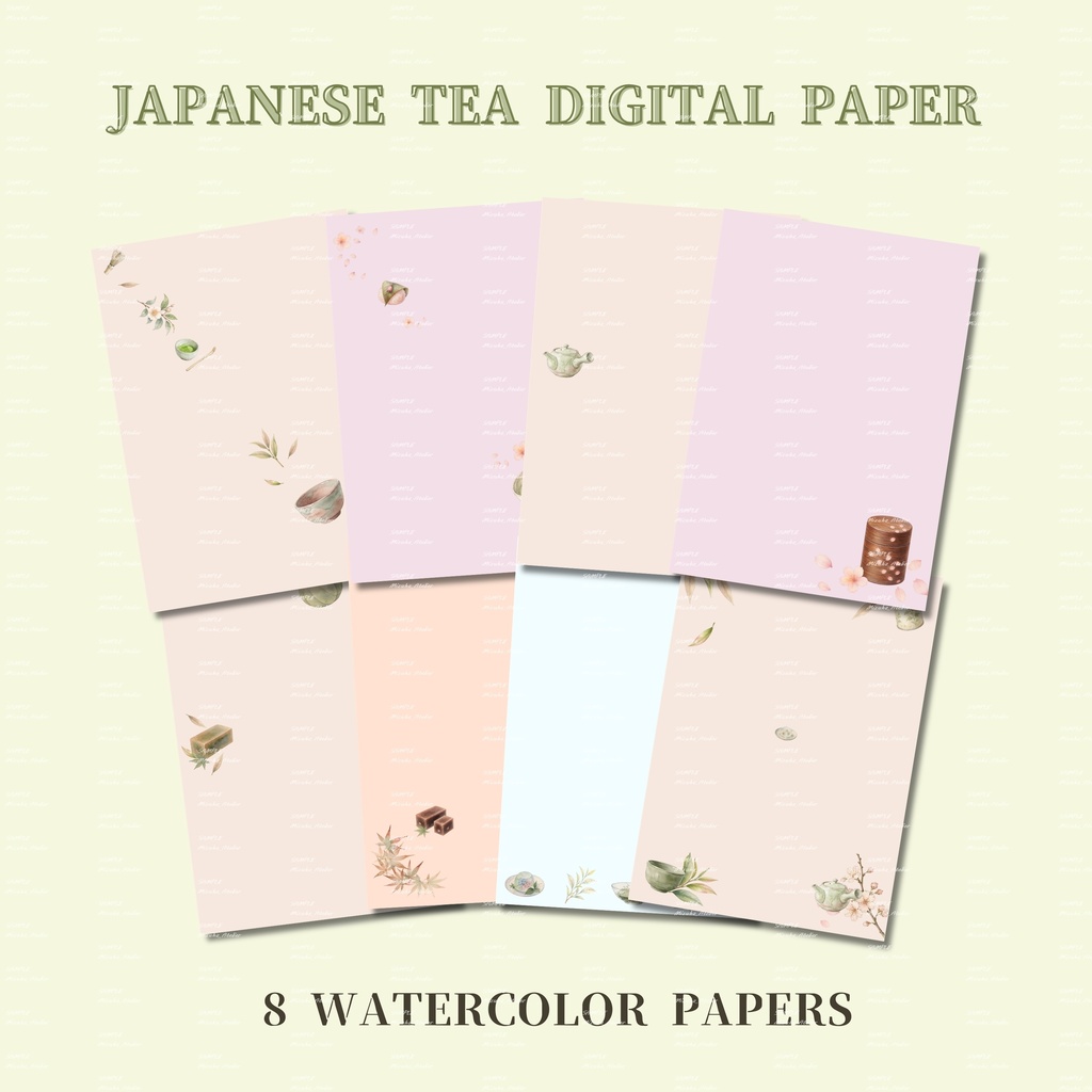 Japanese Tea Digital Paper Collection
