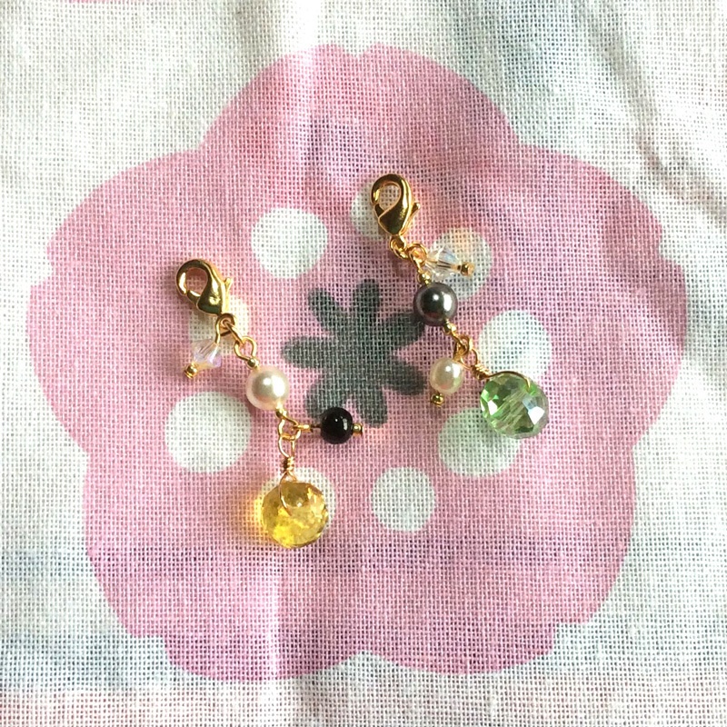 源氏イメージモチーフ　ボタンカットチャームアクセサリー  