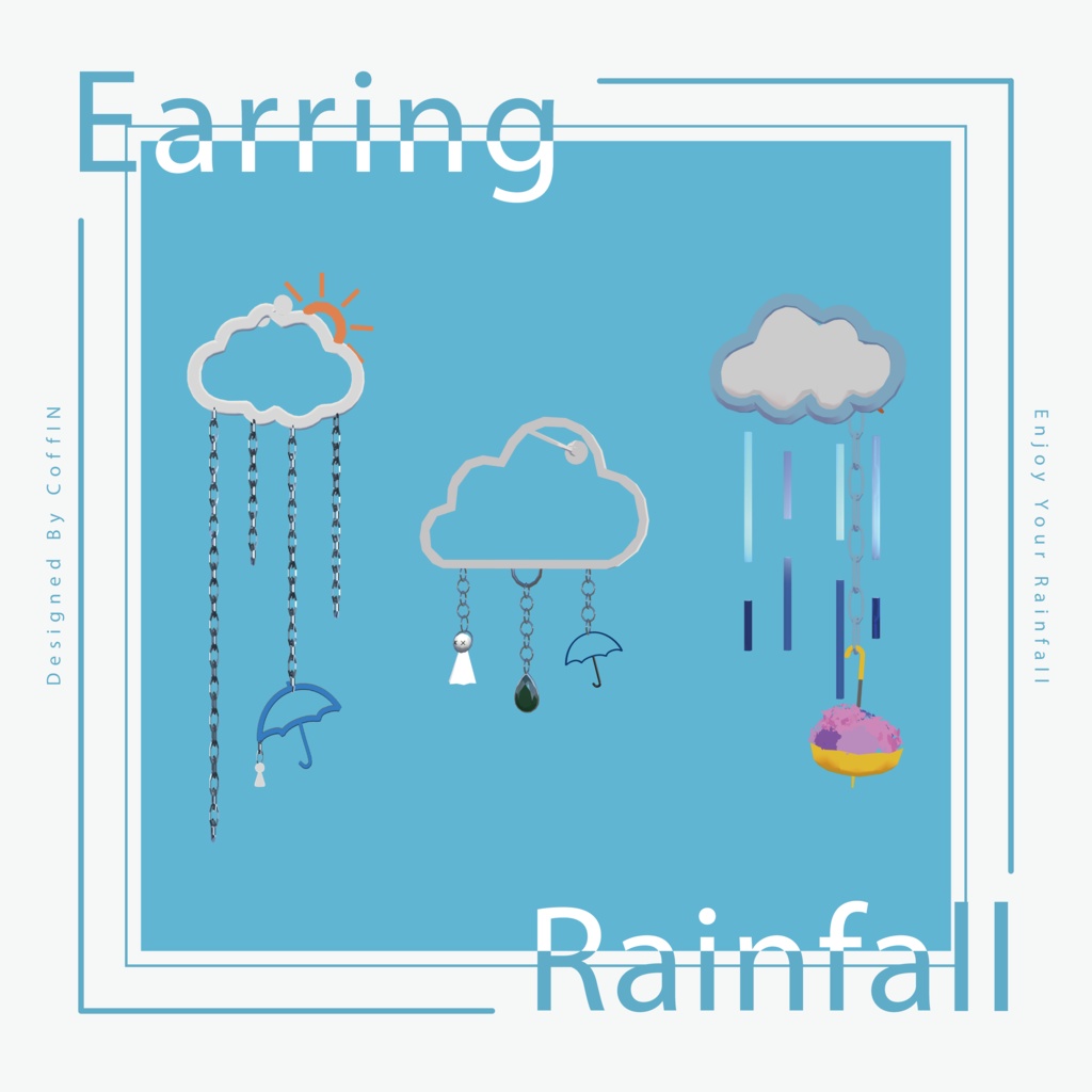 【VRChat想定アクセサリー】Rainfall Earring