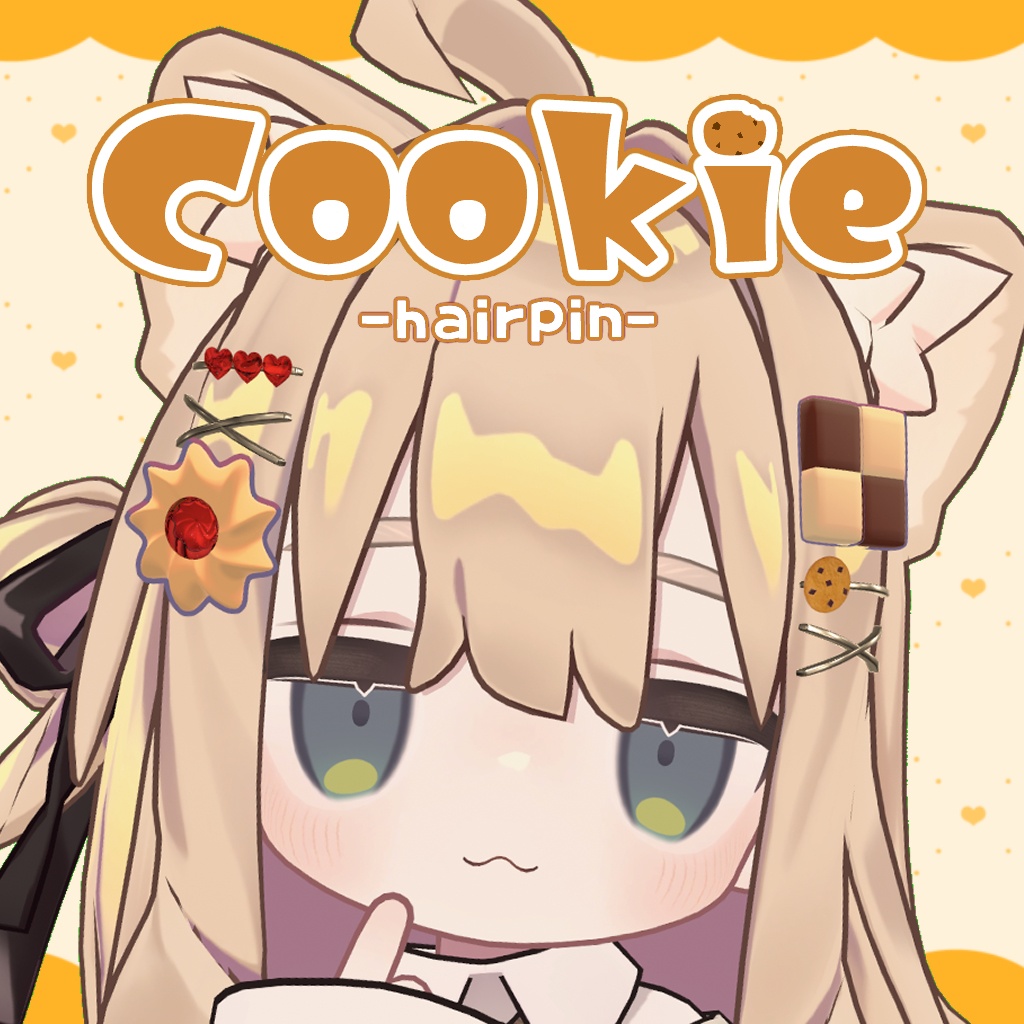 Cookie Hairpin【3Dアクセサリー】