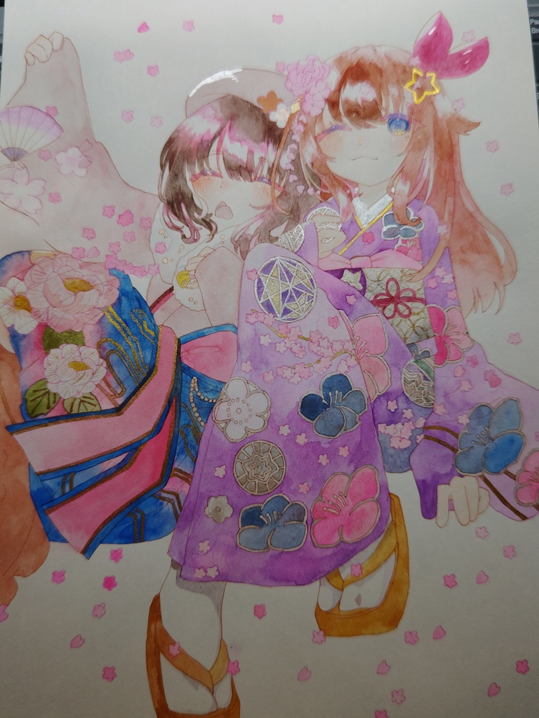 お正月そらあず   A4サイズ 額縁