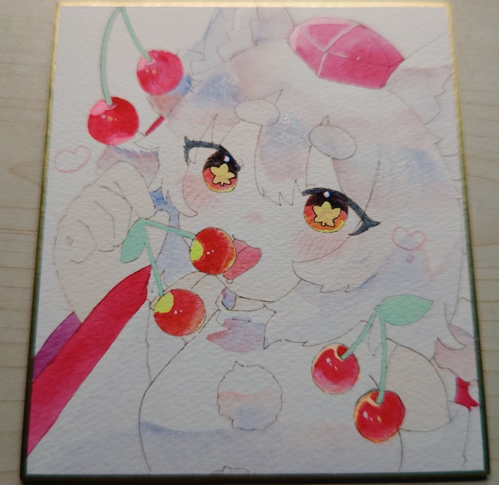 さくらんぼ椛2   中色紙