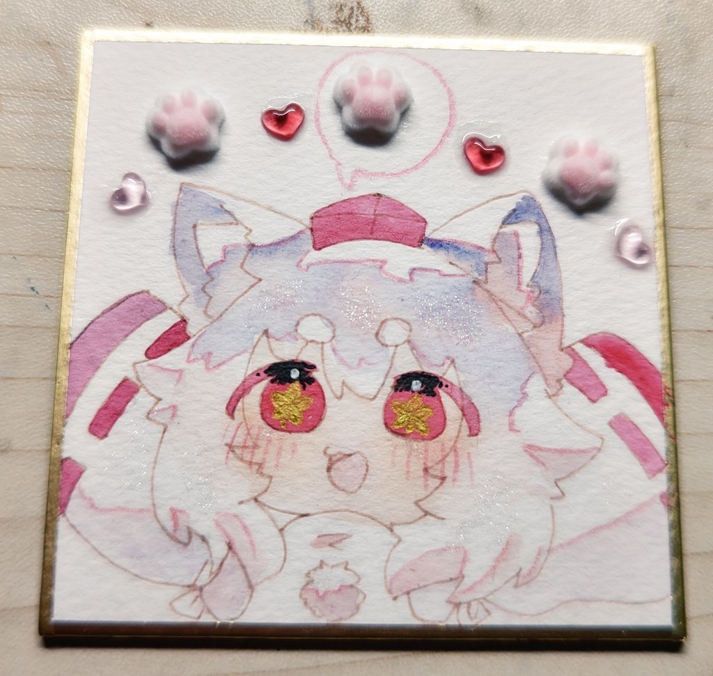 狼にも肉球がある！力説 の椛ちゃん   ミニ色紙