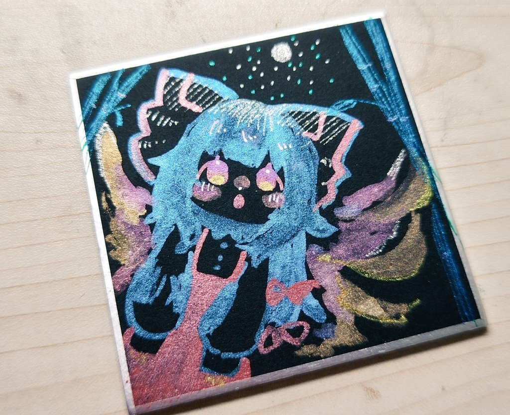 もこたんキラキラ  ミニ色紙