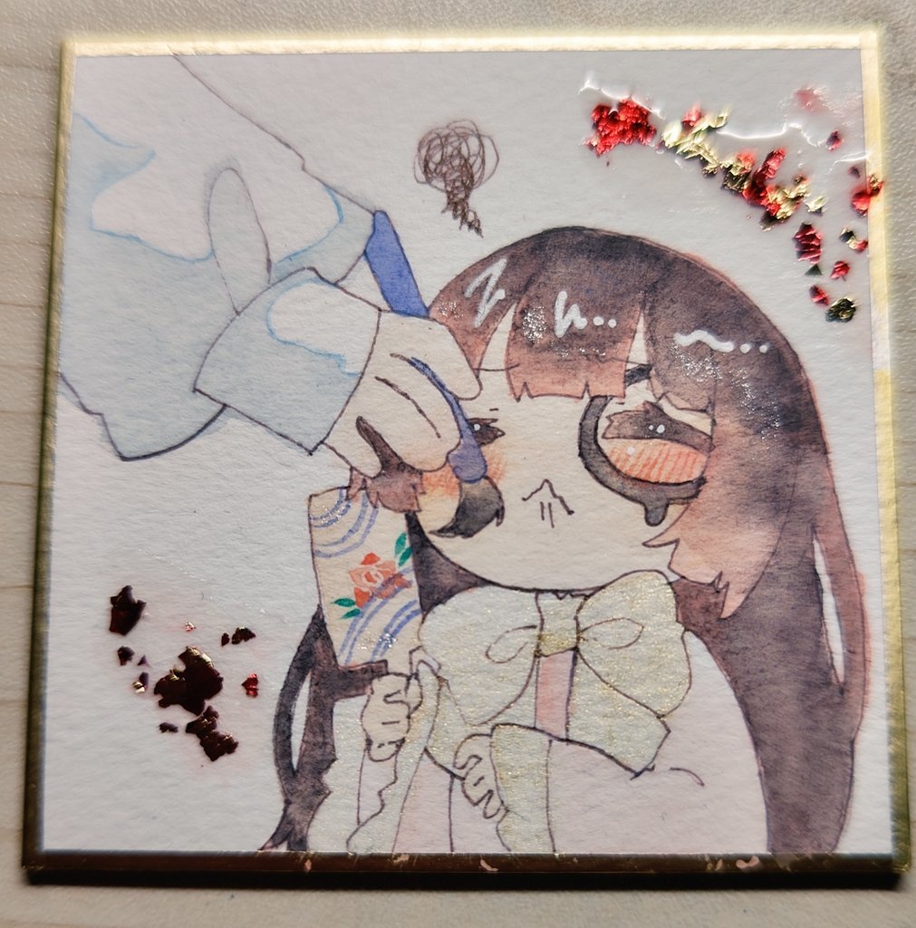 もこたんにまけちゃった！   ミニ色紙