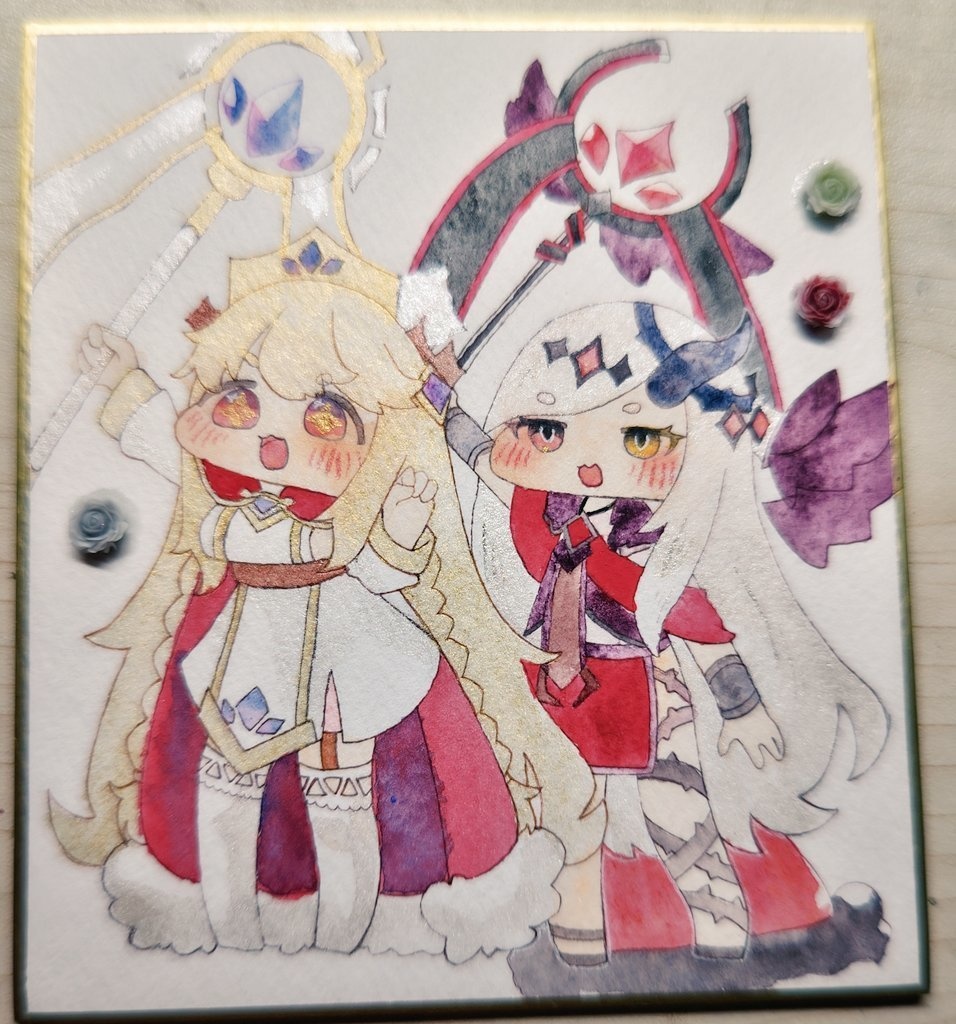 かわいい2人　ミニ色紙「同人作品」