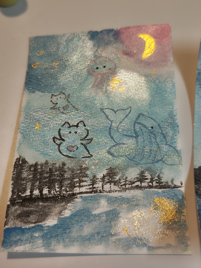 きらやかな夜空 ハガキサイズ   額縁 