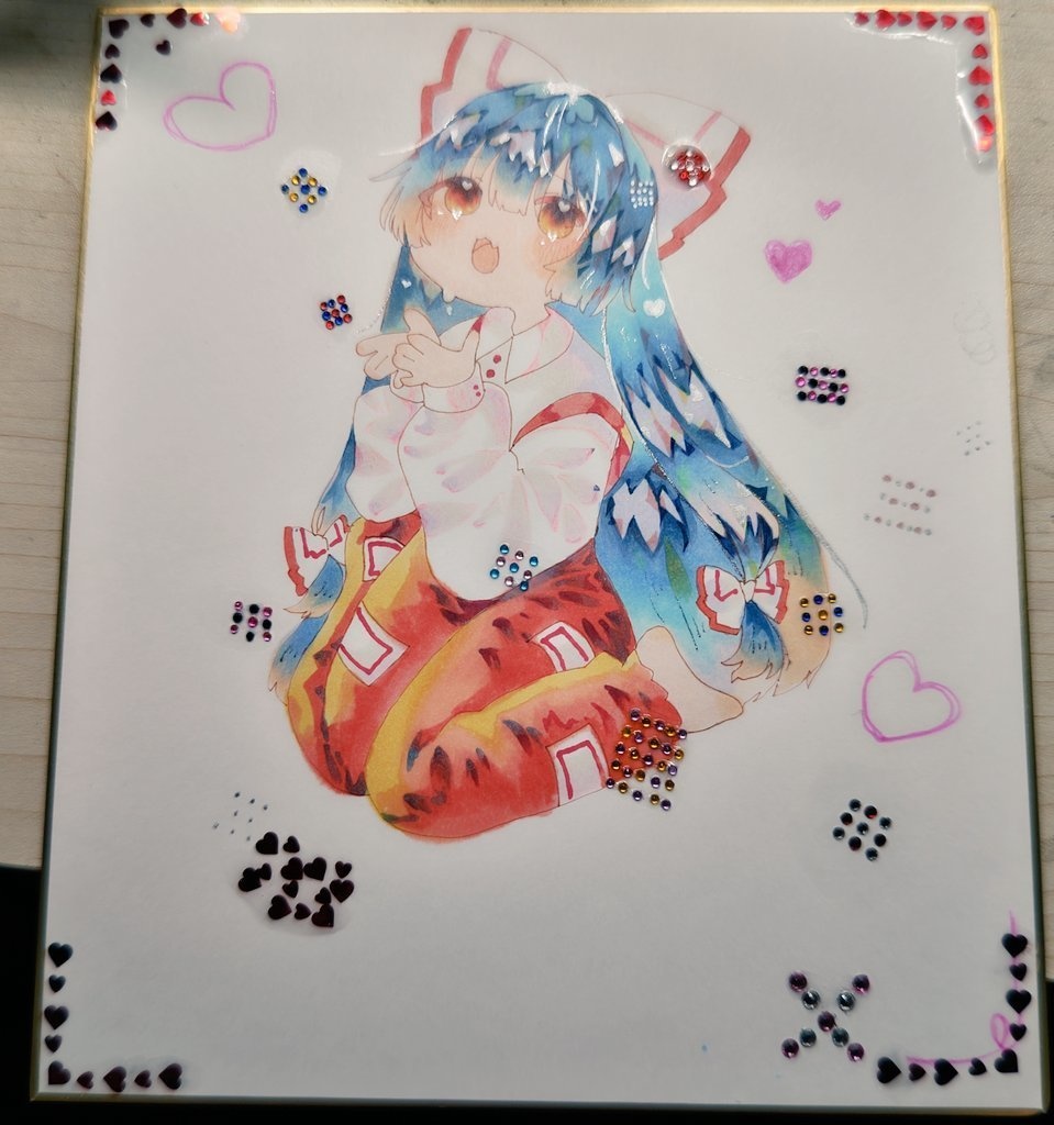 なんか青いもこたん    中色紙