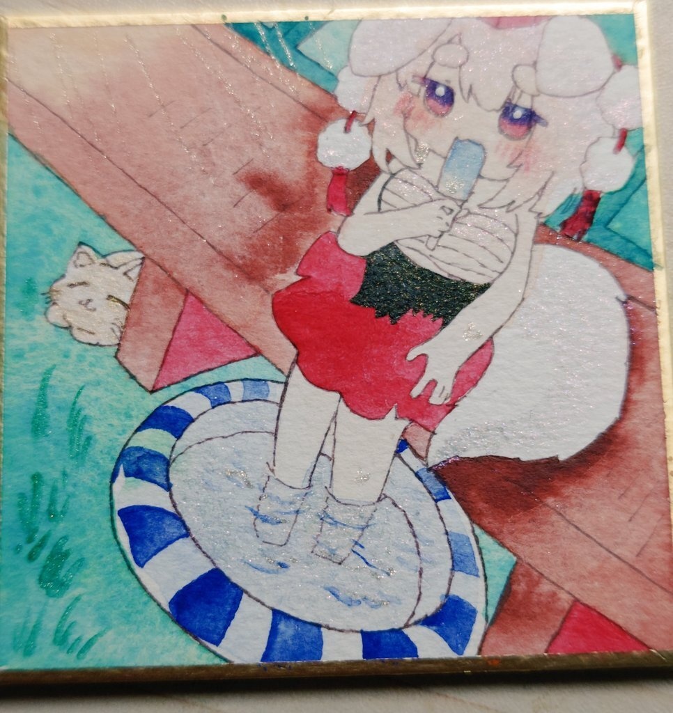 暑いねぇ  豆色紙