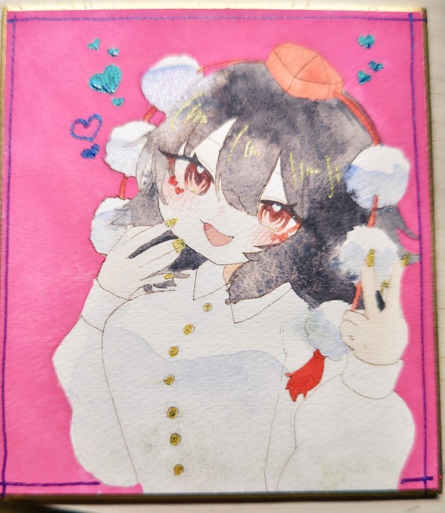 ちょっとギャルっぽいあやちゃん  小色紙