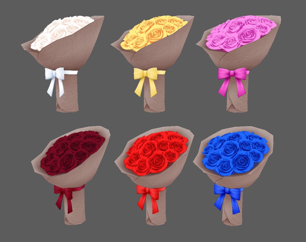 薔薇の花束 6色