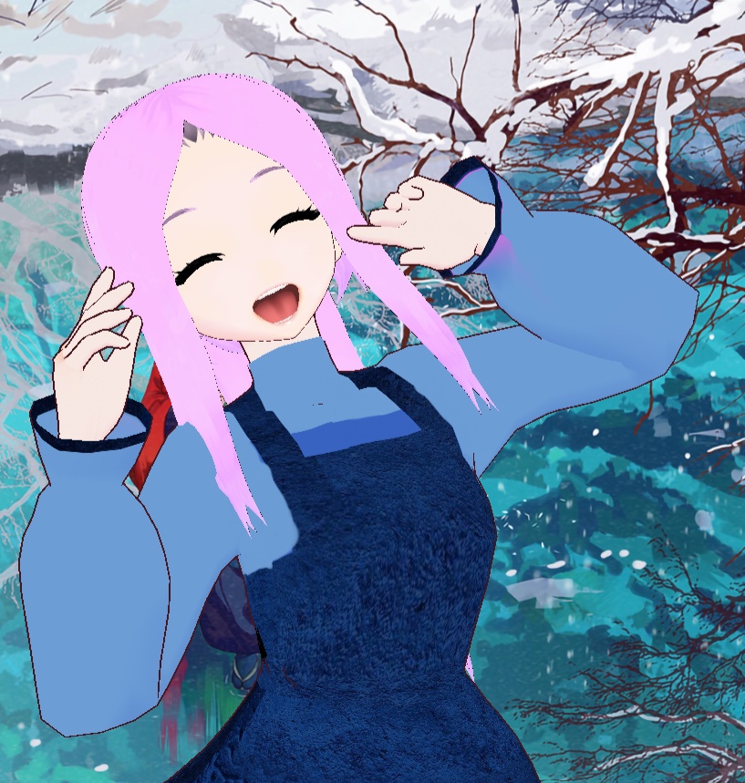 Blendy Blue onepiece dress Commission Model
