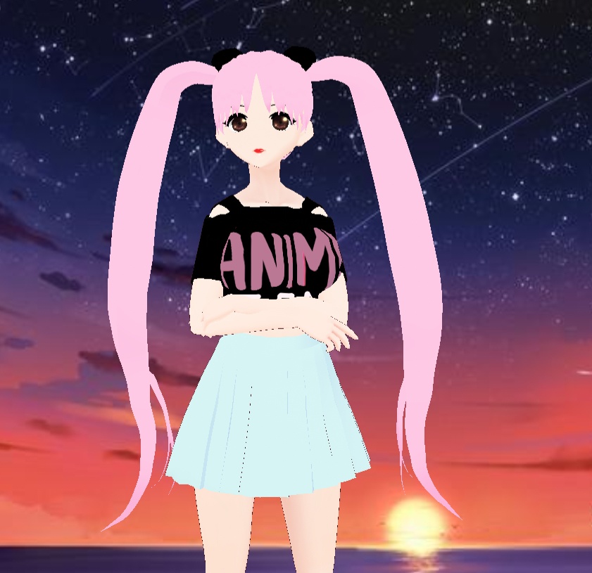 Anime Otaku Fangirl Commission Model