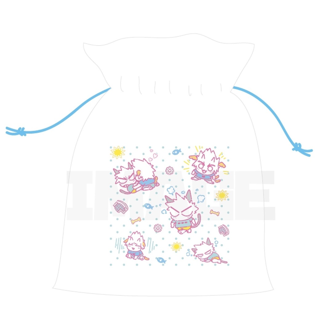 切爆いぬねこ巾着