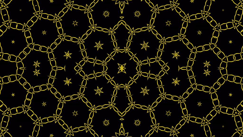 万華鏡_咲き乱れる花_黄×黒