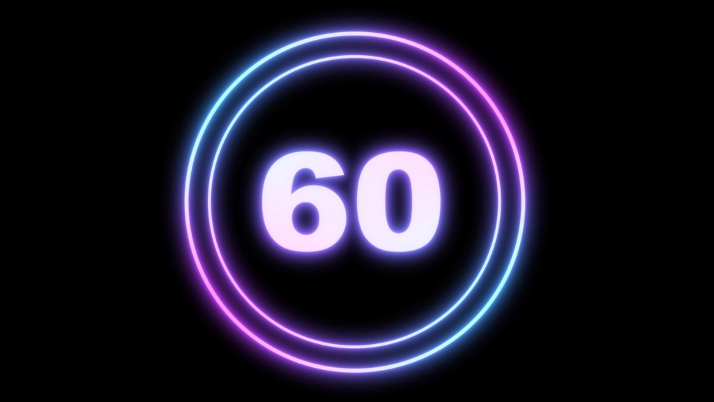 カウントダウン_60秒_ネオン_シンプル