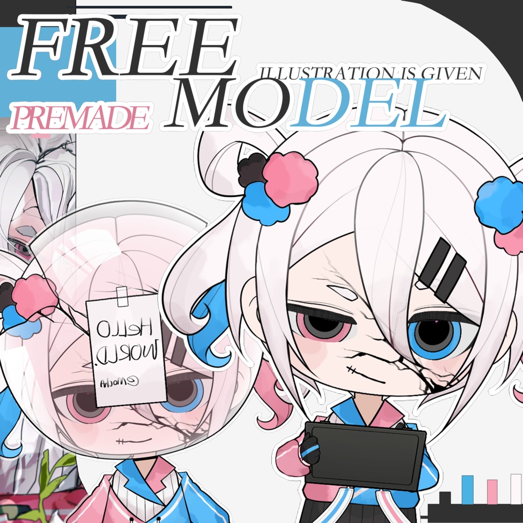 【汎用モデル/Free pre-made Model】克莉丝特尔/Crystal【vts向け】【Live2Dモデル】