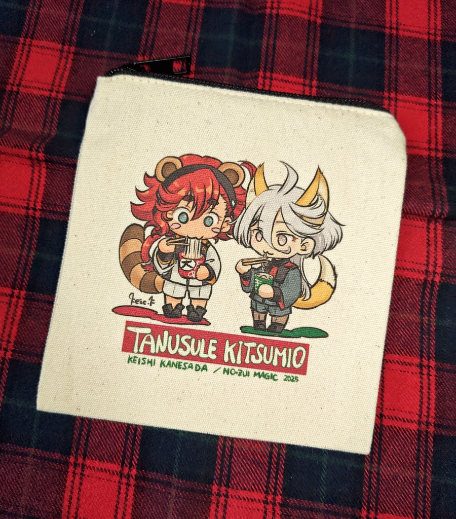 6月1日サイドKOBE 【たぬきつ】コットンポーチ