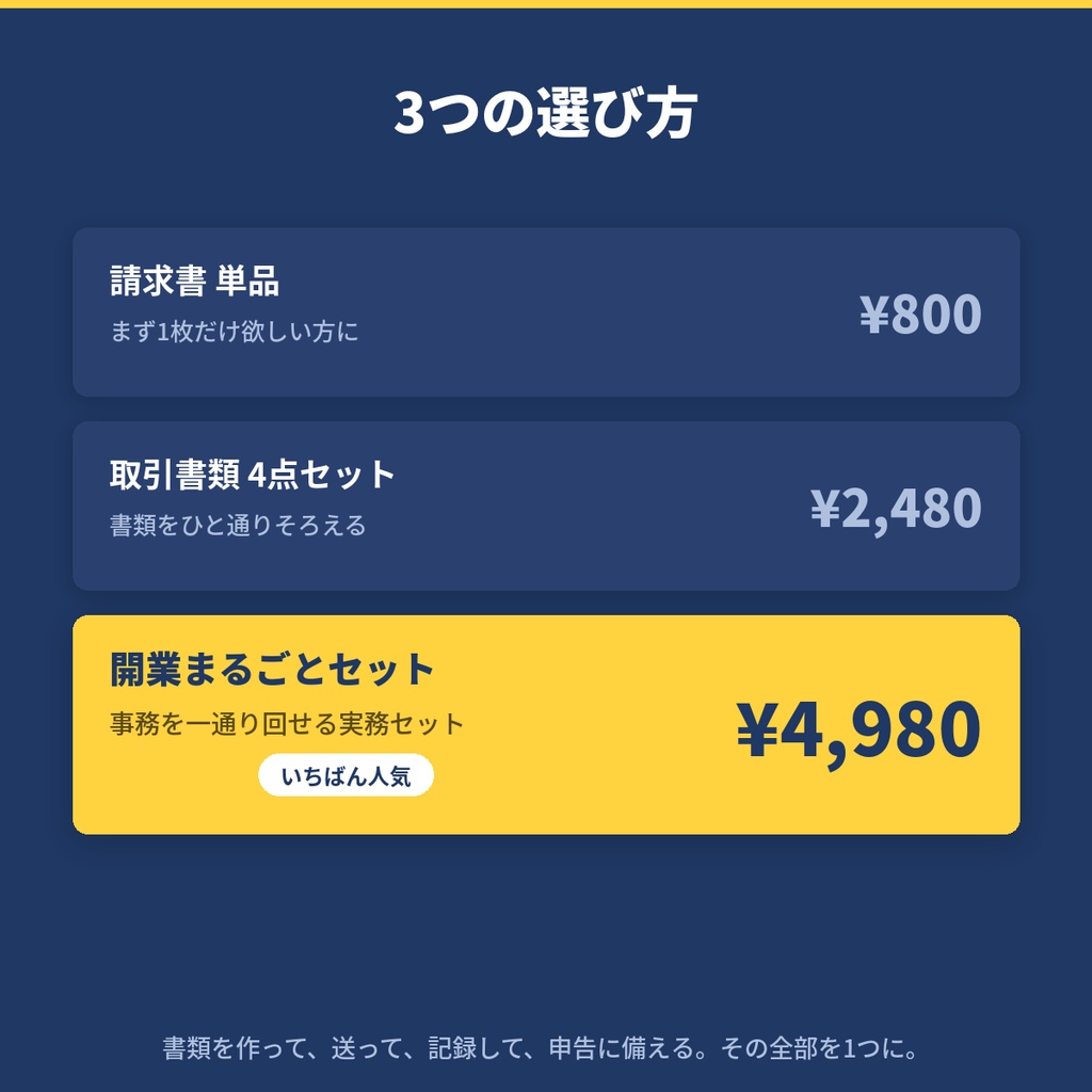 【開業まるごとセット】見積〜請求〜記録〜確定申告準備まで|フリーランス1年目の事務をこれ一式で
