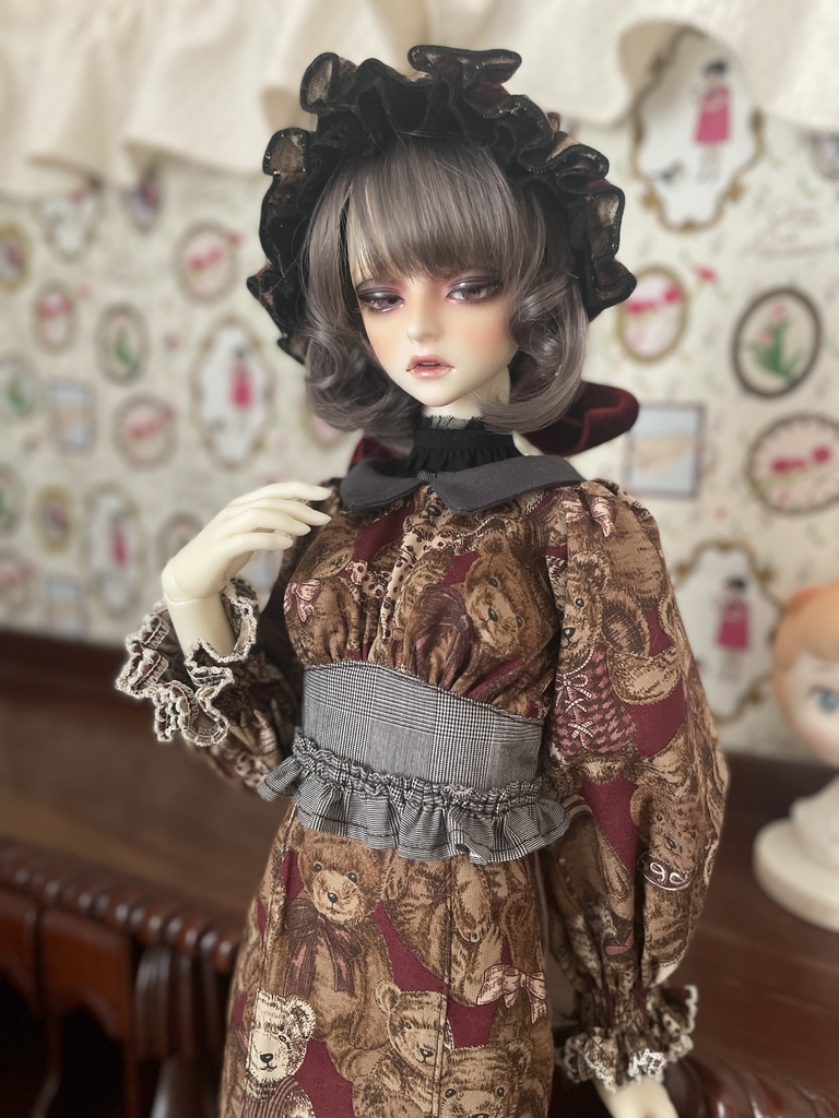 ⑤くまさん和モダンの着物風お洋服