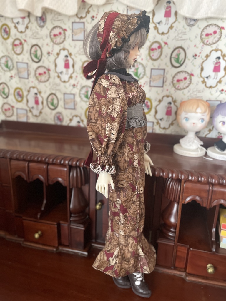 ⑤くまさん和モダンの着物風お洋服