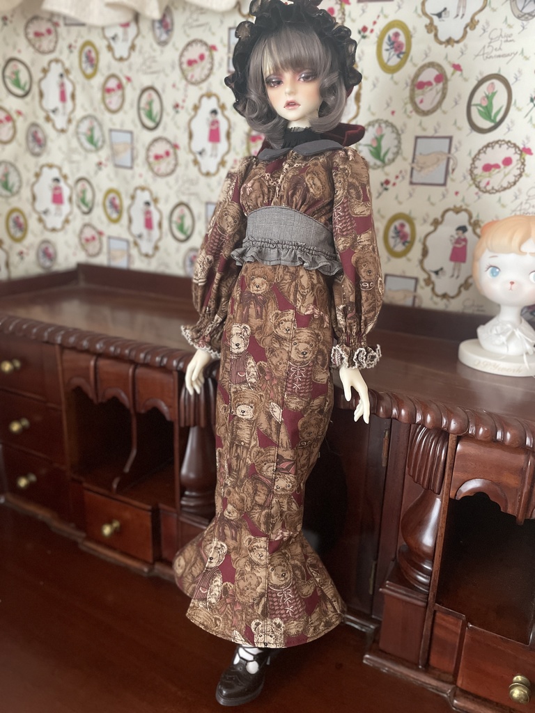 ⑤くまさん和モダンの着物風お洋服